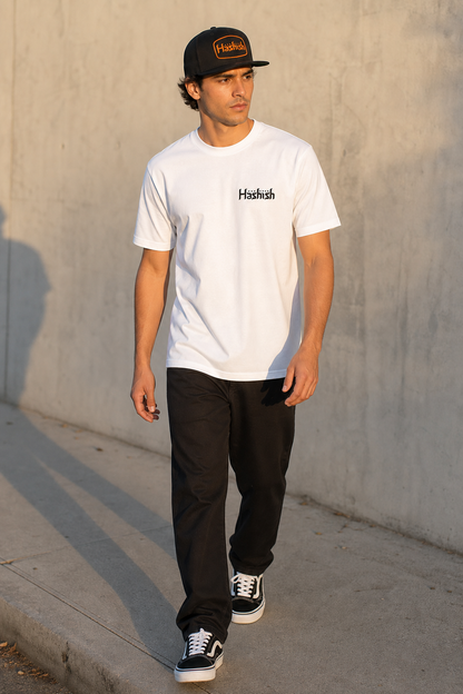 Hashish Signature Tee — Regular Fit (White)