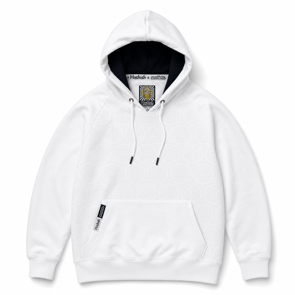 Hashish x SeedleSs Stash Pocket Hoodie – White
