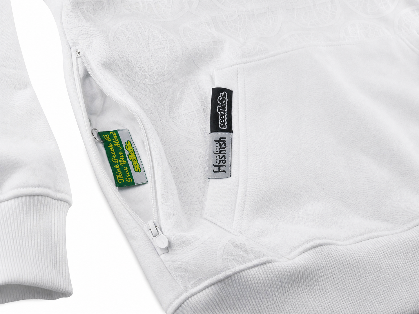 Hashish x SeedleSs Stash Pocket Hoodie – White