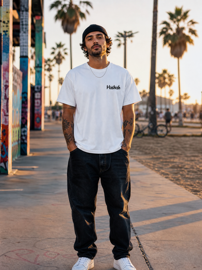 Hashish Signature Tee — Regular Fit White
